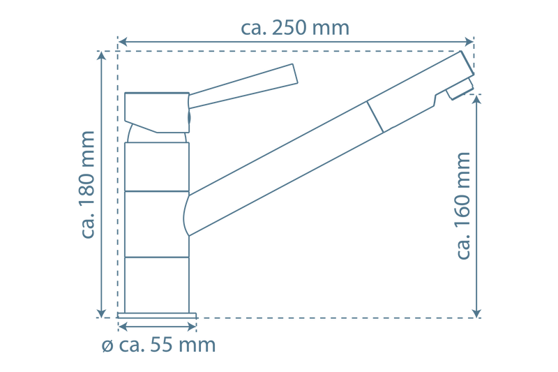 Küchenarmatur ZM 69 E Edelstahl-Optik