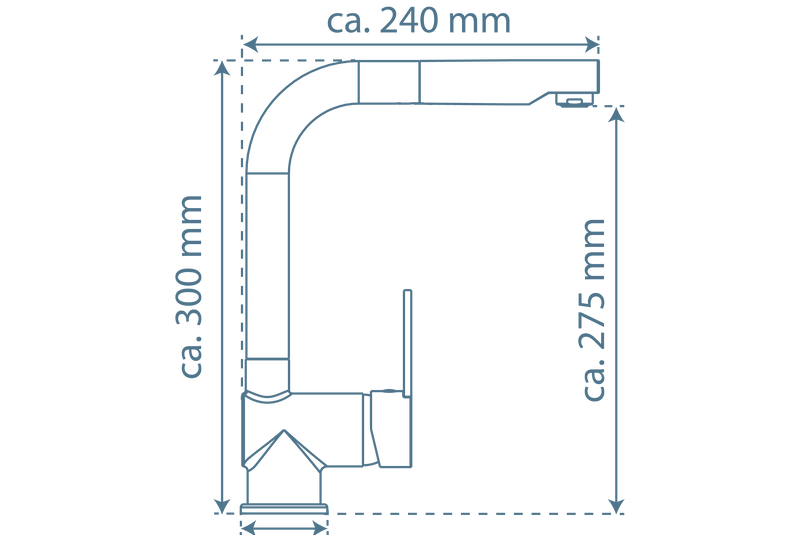 Küchenarmatur mit Schlauchbrause ZM 103 C verchromt